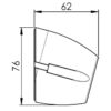 Lamp holder porcelain oblique black