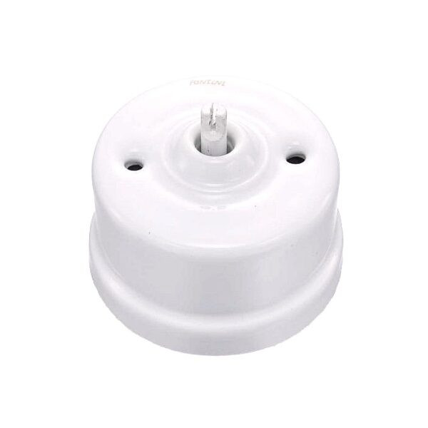 Double dimmer resilient without knob white porcelain - Image 2
