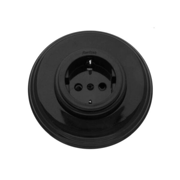 Black porcelain socket with plastic insert with frame