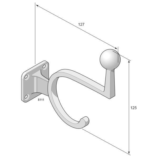 Clothes hook 8111 Nickel-plated - Image 2