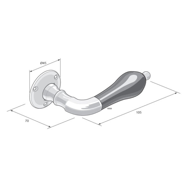Door handle with rosette 5508 nickel plated - Image 2