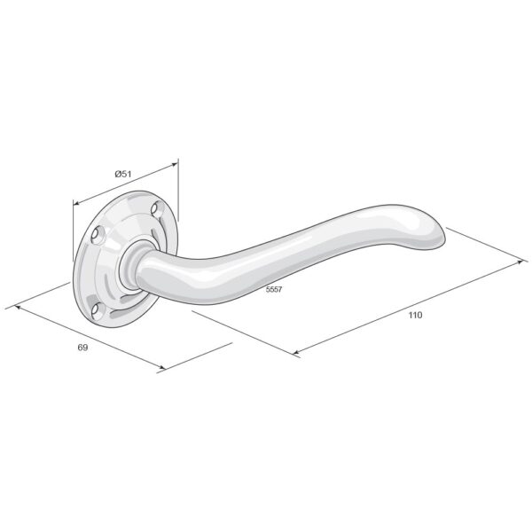 Door handle with rosette 5557 brass - Image 2