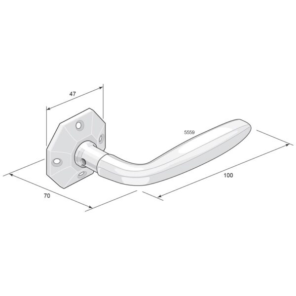 Door handle with bow 5559 nickel plated - Image 2