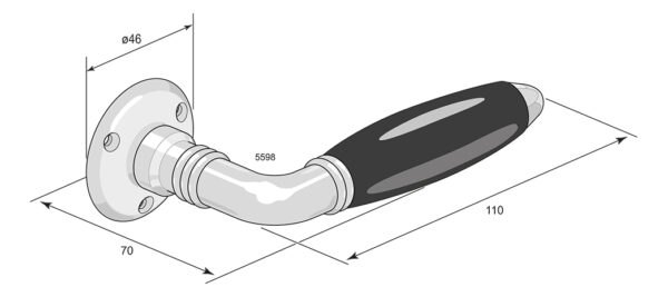 Door handle with bow 5598 nickel plated - Image 2