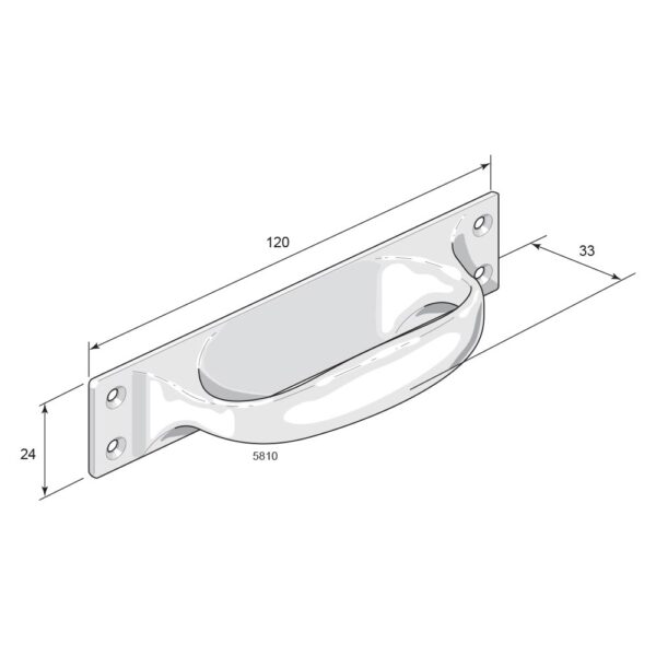 Pull handle 5810 Nickel plated - Image 3