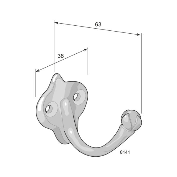 Wardrobe hook 8141 Nickel plated - Image 2