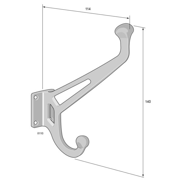 Clothes hook 8110 Nickel plated - Image 3