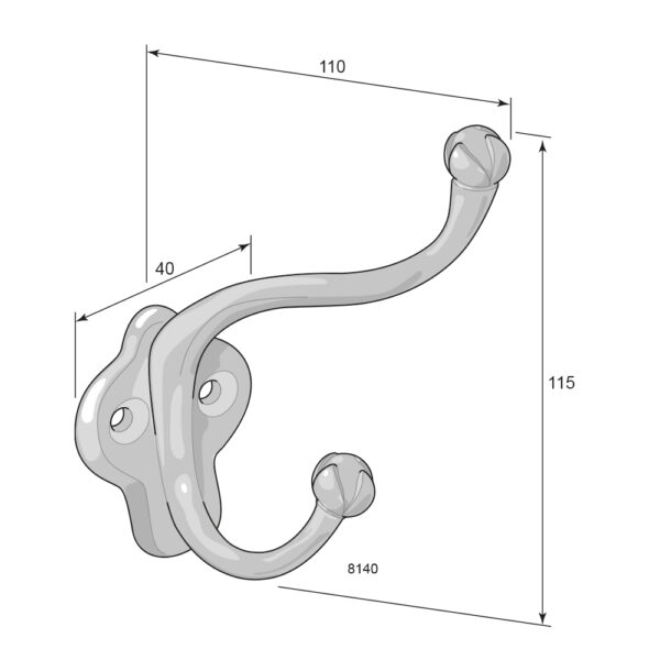 Clothes hook 8140 Nickel-plated - Image 3