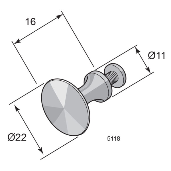 Drawer knob 5118 Nickel-plated - Image 3
