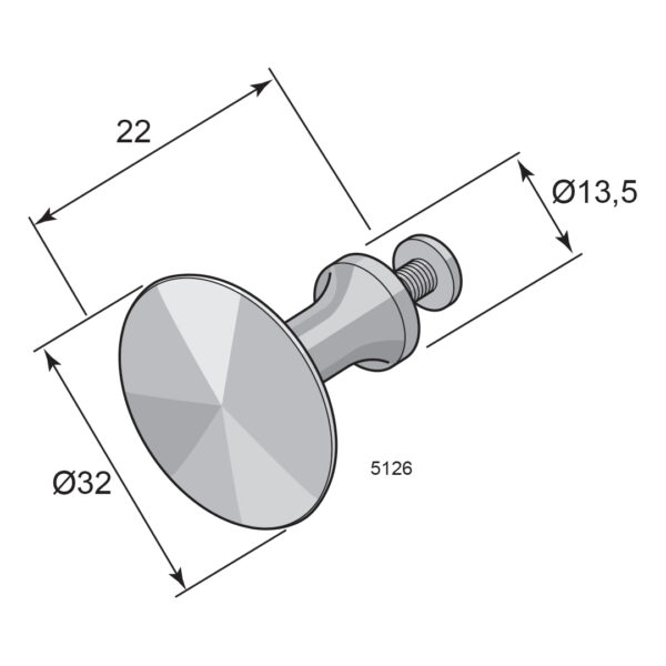 Drawer knob 5126 Nickel-plated - Image 2