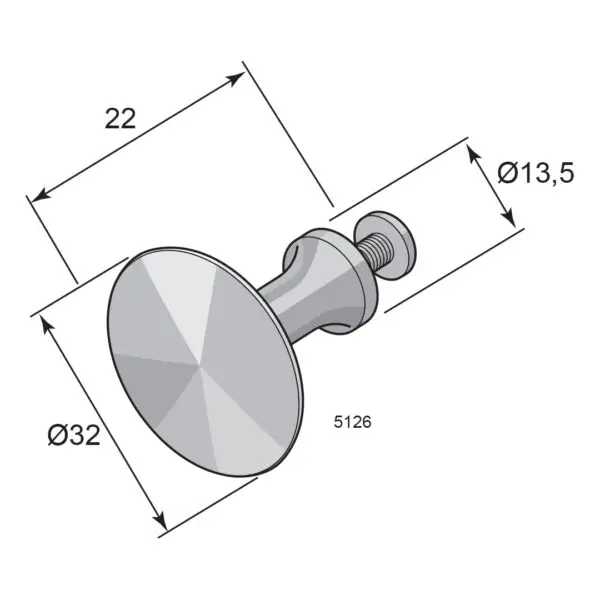 Lådknopp 5126 Förnicklad - Bild 2