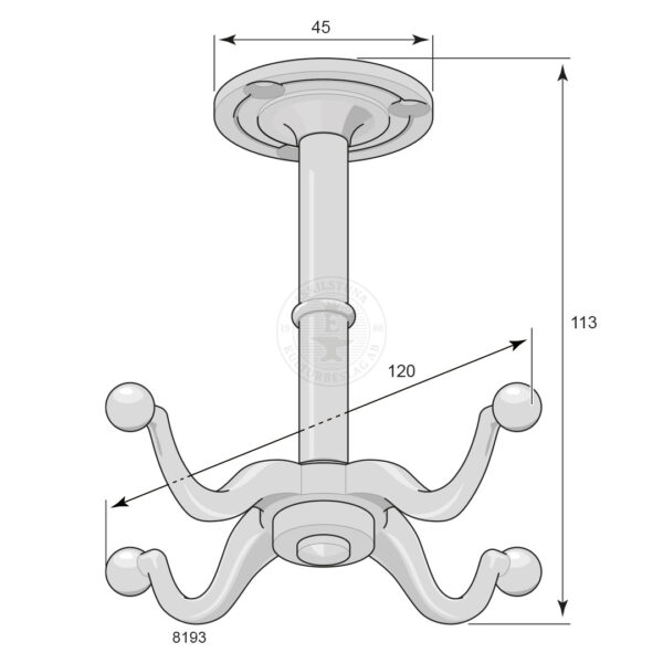 Swiveling anchor hook 8193 Brass - Image 2