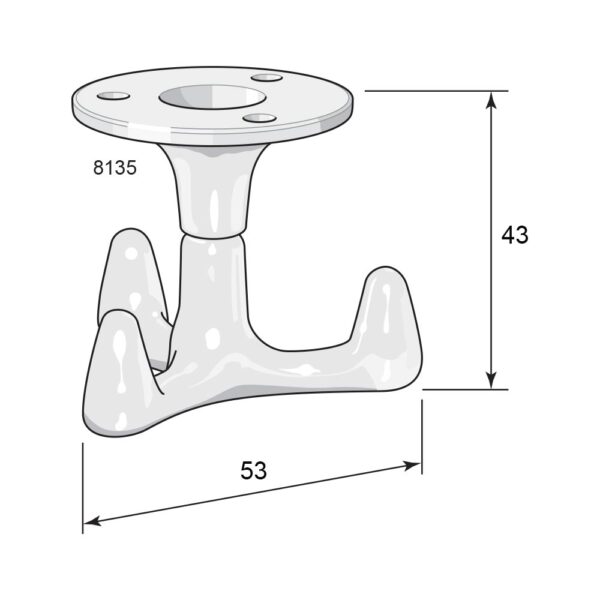 Spinning triple hook 8135 Nickel-plated - Image 2