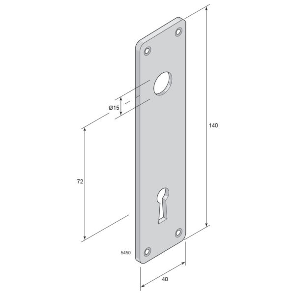 Door handle with 5590 nickel plated - Image 3